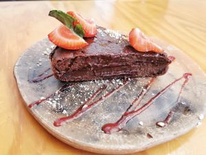 Tarta de chocolate at Hierba Dulce in Oaxaca
