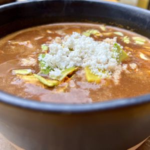 bean soup - quite bland   at Hierba Dulce in Oaxaca