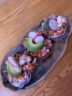 mushroom ceviche   at Hierba Dulce in Oaxaca