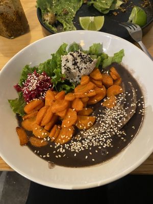 Vegan mole - very good and very filling  at Hierba Dulce in Oaxaca