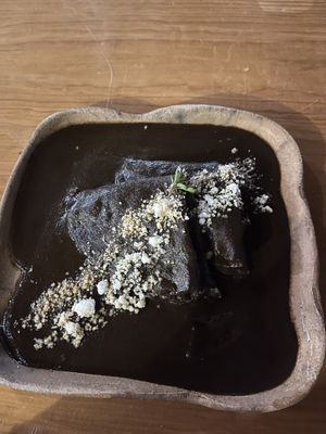 enmoladad filled with banana- so good!  at Hierba Dulce in Oaxaca