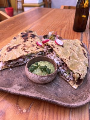 tlayuda   at Hierba Dulce in Oaxaca