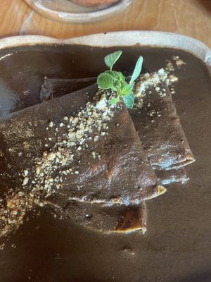 Enmoladas  at Hierba Dulce in Oaxaca