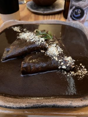 Enmoladas  at Hierba Dulce in Oaxaca