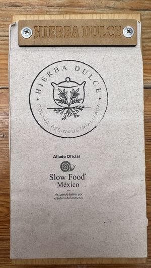Menu cover  at Hierba Dulce in Oaxaca