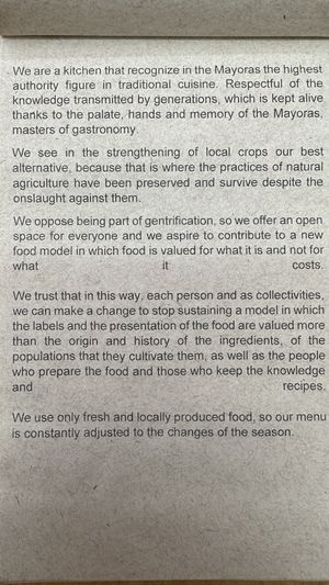 Manifesto  at Hierba Dulce in Oaxaca