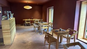 Indoor dining room  at Hierba Dulce in Oaxaca