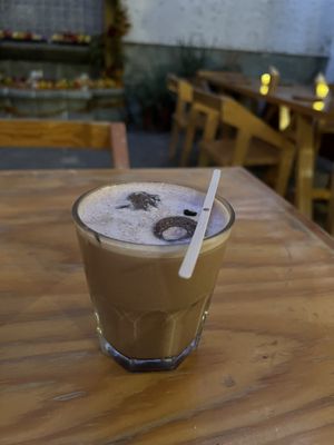 Chocolate de leche frío  at Hierba Dulce in Oaxaca
