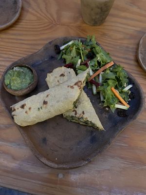 Potato chili tacoos  at Hierba Dulce in Oaxaca