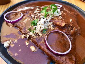 vegan mole at Hierba Dulce in Oaxaca