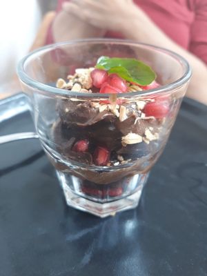 Mousse de chocolate oaxaqueño at Hierba Dulce (vegan, I supposed with avocado) #mousse #chocolate at Hierba Dulce in Oaxaca