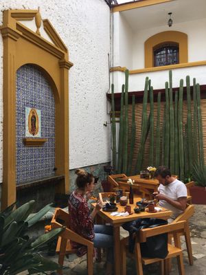 courtyard at Hierba Dulce in Oaxaca