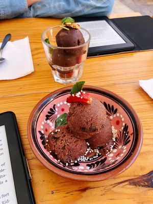 Healthy raw desserts - not my thing but others may like!  at Hierba Dulce in Oaxaca