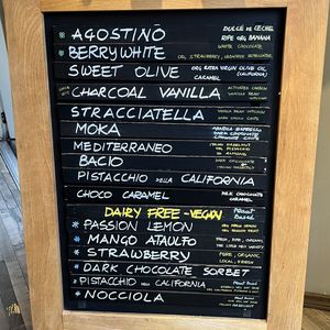 menu  at Bobboi Natural Gelato in La Jolla