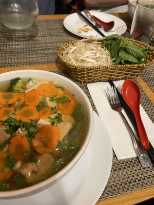 Vegetable pho and add-ins  at Peak of Asia in Breckenridge
