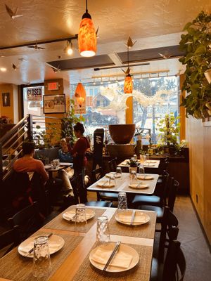 View from corner bar seat looking towards street at Peak of Asia in Breckenridge