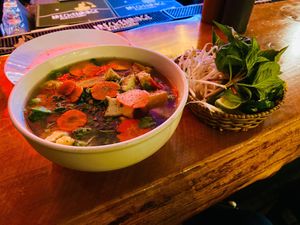 Presentation of Vegetarian Pho (Vegan😁) at Peak of Asia in Breckenridge