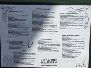 The menu at Las Vecinas in Lima