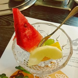 Fruit for dessert! at Dae Jang Geum Tofu House in Daly City