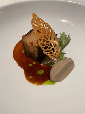 Roasted Asian Cabbage with Jerusalem Artichoke mousseline at Cafe Des Artistes in Puerto Vallarta