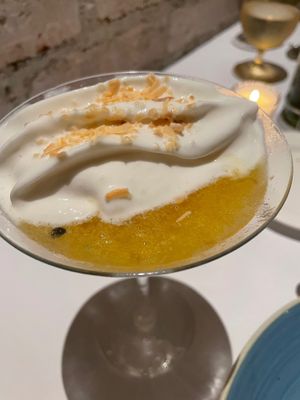 Amazing passionfruit martini at Cafe Des Artistes in Puerto Vallarta