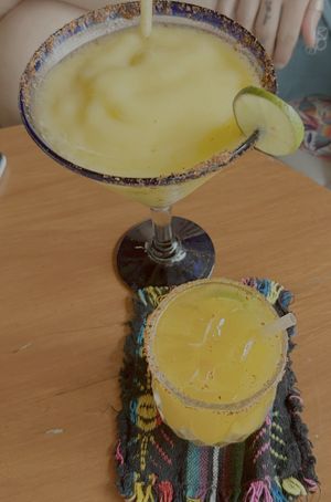 Great margaritas, both blended and on the rocks!  Includes mango and passion fruit. Happy hour (2 for 1) goes from noon to six    at River Cafe in Puerto Vallarta