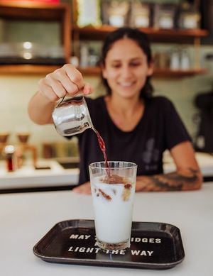 Iced Latte for the win! at Trilogy Coffee in Kilauea