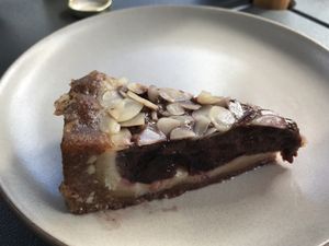 Vegan cherry almond pie at Trilogy Coffee in Kilauea