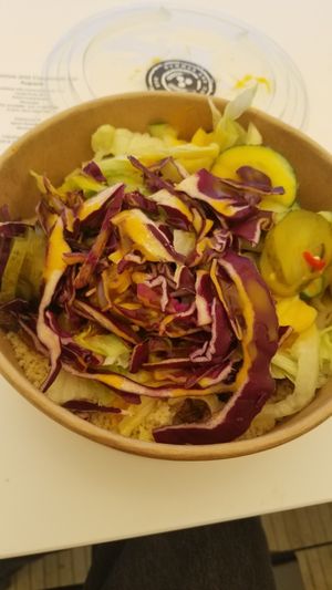 My mushroom and couscous with toppings. at Hummus and Couscous Bar - Aupark Mall in Bratislava