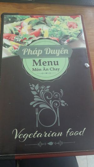 Menu at Phap Duyen Mon An Chay in Mui Ne