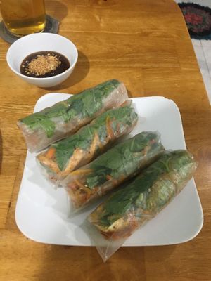 Summer rolls with sauce  at Phap Duyen Mon An Chay in Mui Ne