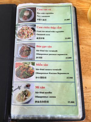 Speisekarte at Phap Duyen Mon An Chay in Mui Ne