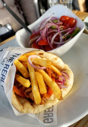 Jackfruit wrap (vegan) at The Real Greek in Windsor