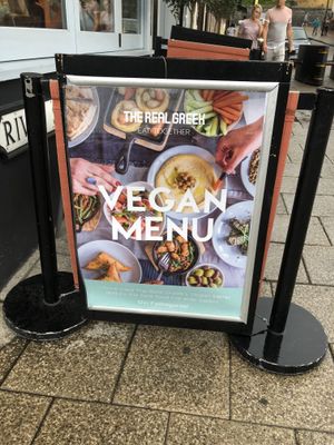 Wahoo! Vegan marketing! at The Real Greek in Windsor