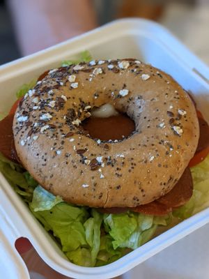 BLT bagel at Seeds for the Soul in Edinburgh