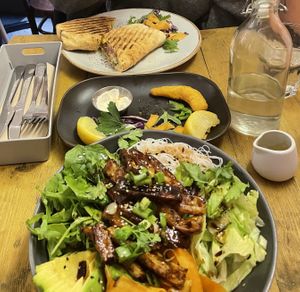 Chick’n wrap/Shrimp/Teriaki Bowl at Seeds for the Soul in Edinburgh