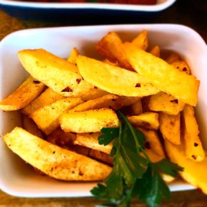 Salt n chilli chips at Seeds for the Soul in Edinburgh