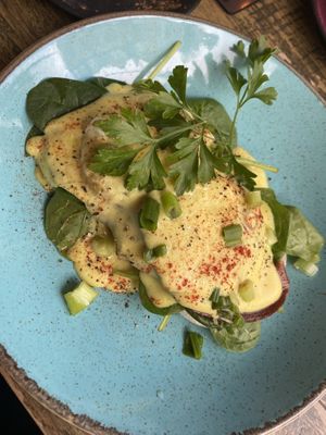 No eggs Benedict  at Seeds for the Soul in Edinburgh