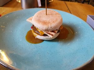 Breakfast sandwich at Seeds for the Soul in Edinburgh