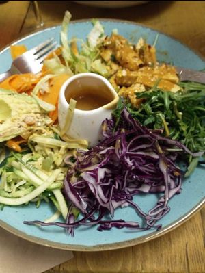 Satay bowl at Seeds for the Soul in Edinburgh