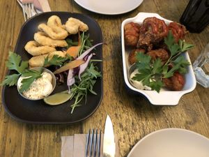 Calamari and cauliflower   at Seeds for the Soul in Edinburgh