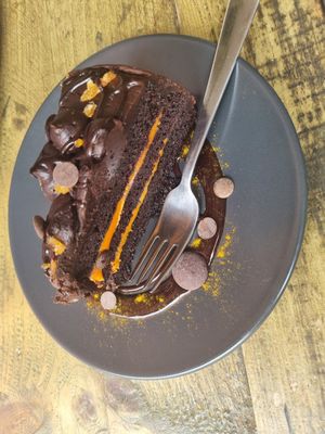 Chocolate orange cake at Seeds for the Soul in Edinburgh