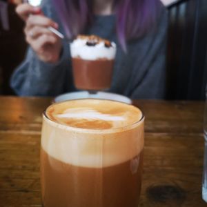 Latte and hot choc at Seeds for the Soul in Edinburgh