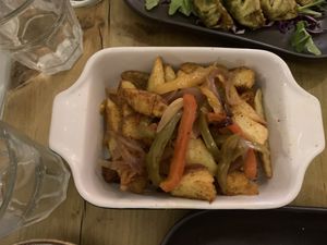 Salt and chilli chips   at Seeds for the Soul in Edinburgh