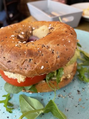 The avo smash bagel   at Seeds for the Soul in Edinburgh