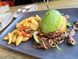 Yummy burger   at Seeds for the Soul in Edinburgh