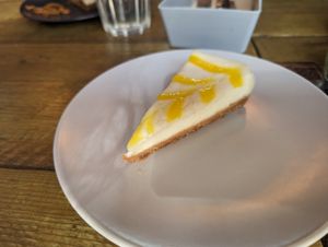 Lemon cheesecake at Seeds for the Soul in Edinburgh