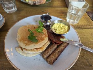 Savory pancakes at Seeds for the Soul in Edinburgh