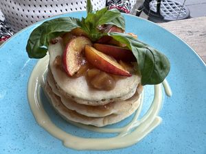 Peach Pancakes  at Seeds for the Soul in Edinburgh