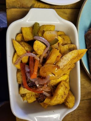 Salt and chilli chips at Seeds for the Soul in Edinburgh